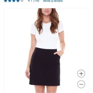 Pull-on Skorts Skirt Checkered Black And White